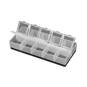 กล่องเก็บเครื่องประดับ 10 ช่องพลาสติกใสสำหรับต่างหูและอุปกรณ์เสริม 13.2X6X1.9 ซม. - Product Image 5
