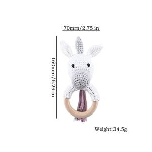 <span class=keywords><strong>Anneau</strong></span> de <span class=keywords><strong>dentition</strong></span> en bois pour bébé, 12 pièces, animaux, jouets pour bébés, Silicone, hochet - Product Image 4
