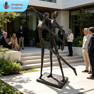 Scultura Astratta Moderna Decorativa in Stile <span class=keywords><strong>Alberto</strong></span> Giacometti, Coppia Danzante Sottile e Sottile, Grande Formato Personalizzato in Fusione di Bronzo - Product Image 2