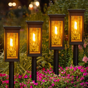 Iluminación de Jardín y Patio con Filamento de Tungsteno LED <span class=keywords><strong>Solar</strong></span> de 1.5W, Resistente al Agua <span class=keywords><strong>IP65</strong></span>, Luz Blanca Cálida, Funciona con Pilas AA, Certificación CE - Product Image 1