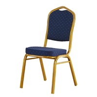 Chaises de banquet empilables pas chères pour hôtels et mariages, avec coussin en tissu et structure métallique, chaises de restaurant