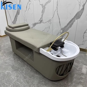 Kisen Salon Furniture Backwash Head Spa Hair Wash Salon Shampoo Bed Water Therapy Thai Massage <b>Table</b> With Bowl - Product Image 4