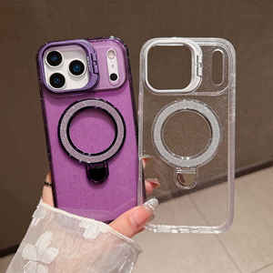 Funda Protectora para Teléfono con Soporte para Lentes, para iPhone 17 16 15 14 13 12 11 Pro Max, Simple, Color Sólido, Suave - Product Image 4