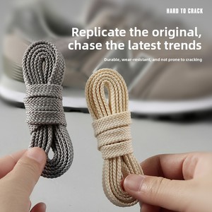 Lacets classiques en polyester de qualité pour baskets, plats <span class=keywords><strong>et</strong></span> élastiques, largeur 8 mm, blanc <span class=keywords><strong>et</strong></span> noir, longueurs 100/120/140/160 cm - Product Image 4
