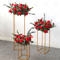 FW Gold Silber Hochzeit Tisch dekoration, zusammen klappbarer hoher Metall hochzeits blumen ständer für Hochzeits dekoration.