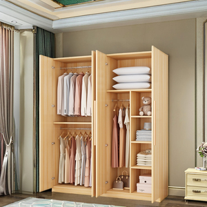Super Oferta: Armario de 4 <span class=keywords><strong>Puertas</strong></span> para Almacenamiento y Organización Fáciles, Armario Futón, Armario para Abrigos de Madera Maciza - Product Image 1