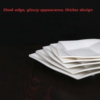 Assiettes carrées en mélamine blanches de 10 pouces pour restaurant, vaisselle en plastique, vente chaude