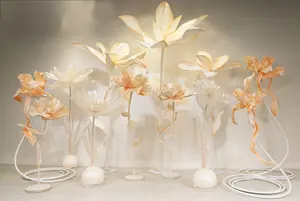 D29 fleur géante artificielle de plomb de route de mariage pour les décorations de fenêtre de mariage fleur géante