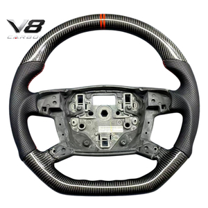 Volant en fibre de carbone véritable V8carbon pour A4 <span class=keywords><strong>S4</strong></span> RS4 <span class=keywords><strong>B5</strong></span> Avant, accessoires de voiture, pièces automobiles modifiées, style sport racing, personnalisé - Product Image 1