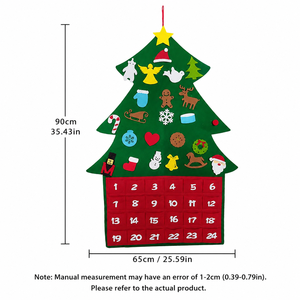 Árbol <span class=keywords><strong>de</strong></span> <span class=keywords><strong>Navidad</strong></span> <span class=keywords><strong>de</strong></span> Fieltro DIY, Calendario <span class=keywords><strong>de</strong></span> Adviento <span class=keywords><strong>de</strong></span> 24 Días, Calendario <span class=keywords><strong>de</strong></span> Cuenta Regresiva para Colgar en la <span class=keywords><strong>Pared</strong></span>, Bolsillos para Decoración <span class=keywords><strong>de</strong></span> Habitaciones y Aulas - Product Image 6