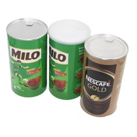 Boîte d'emballage ronde en tube de papier pour thé café chocolat paquet avec couvercle en plastique à ouverture facile papier kraft personnalisé de haute qualité