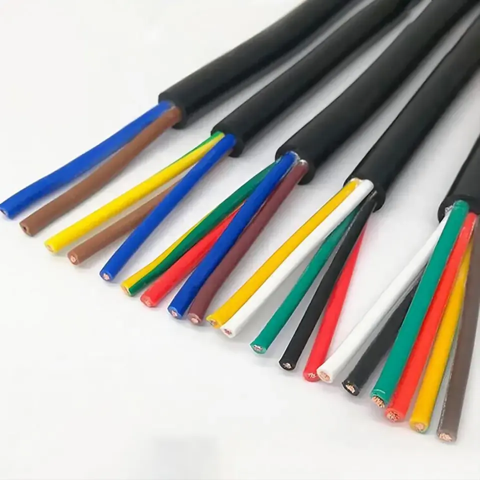 Cable Flexible de 2 núcleos, 3 núcleos, 4 núcleos, 5 núcleos, 1,5 Mm, 2,5 Mm, 4Mm, 6Mm, Pvc, aislado y recubierto