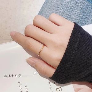 Xinfly Design Men and Women Popular 18K Solid Gold Simple <b>Plain</b> Circle Couple <b>Ring</b> - Product Image 5