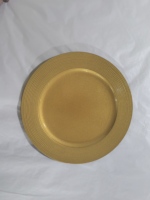 Assiette ronde de luxe réutilisable en PS de 13 pouces avec motif uni pour mariages et fêtes, sous-assiettes écologiques