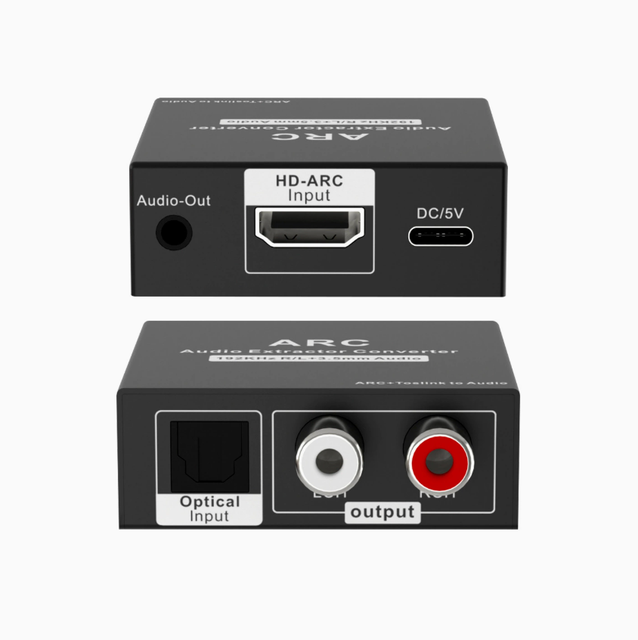 ARC Audio Splitter Converter:  to 3.5mm Headphone Adapter (Red/White RCA) Digital to Analog