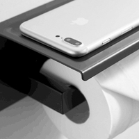 Porte-papier mural en acier inoxydable 304 de qualité supérieure, résistant à la rouille, avec support pour téléphone, pour salle de bain