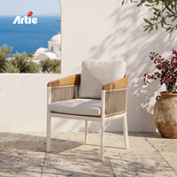 Artie veranda yemek sandalyesi tik istiflenebilir açık restoran mobilya açık otel kol sandalyeler bahçe mobilyaları
