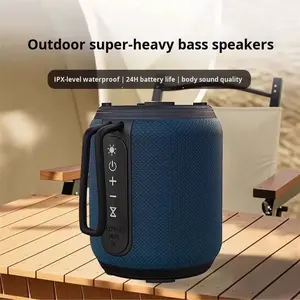 ลำโพงไร้สายสำหรับกลางแจ้งพร้อมเสียงเบสที่ดังมากลำโพงพลาสติกไฟ RGB แบบพกพากันน้ำ - Product Image 3