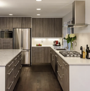 Thép không gỉ hiện đại mô-đun bếp ngoài trời đảo Acrylic backsplash với vòi nước cho biệt thự - Product Image 1