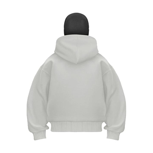 Sudaderas con capucha personalizadas de alta calidad con logo, de moda, de forro polar, con máscara de esquí, para hombre, estilo urbano, con cremallera completa y máscara integrada - Product Image 2