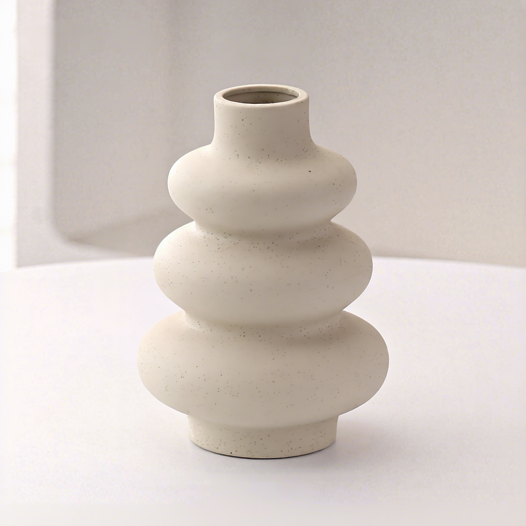 Three-layer gourd large size beige with black spots