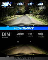 Novsight Led H4 50W Ampoule de voiture super lumineuse 9005 9006 H7 Lampe Canbus Luces Led Para Auto H1 H11 Ampoules de phare LED de voiture