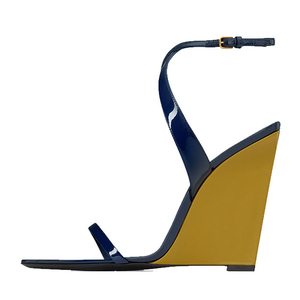 Nuevos Estilos de Zapatos de Tacón Alto con Punta Abierta para Mujer, Sandalias de Tacón de Cuña con Tiras en el Tobillo, Zapatos de Satén - Product Image 3