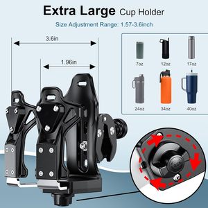 Portaborraccia Antifurto Regolabile Kewig per <span class=keywords><strong>Moto</strong></span>, Portabicchieri Impermeabile in ABS per Bicicletta, Compatibile con Bottiglie da 50-90mm - Product Image 4