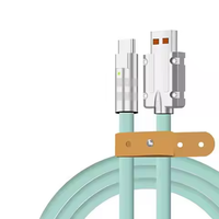 Câble de charge super rapide 120W, alliage de zinc métallique, silicone liquide, micro USB, type C, chargeur de données, câble USB