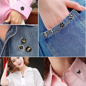 เข็มกลัดติดเสื้อประดับมุกและคริสตัล ป้องกันการหลุดร่วง ใช้แทนกระดุมเสื้อ - Product Image 5