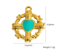 Acier inoxydable DIY Bijoux en forme de coeur Pendentif Pierres précieuses colorées Conception évidée polyvalente Pendentifs à la mode Charmes