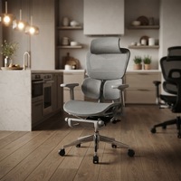 Chaise de bureau ergonomique moderne avec dossier haut en maille, pivotante, confortable, avec accoudoirs, pour le bureau à domicile, pour un confort optimal
