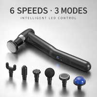 Pistolet de massage musculaire intelligent mini, 4 vitesses réglables, 4 têtes, faible bruit 42 dB, 460 g, portable, charge rapide Type C