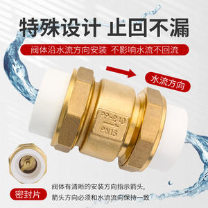 วาล์วกันกลับแบบทองแดงทั้งหมด Huihong สำหรับท่อ PPR แบบสองข้อต่อแนวตั้ง วาล์วจุกเดี่ยวสำหรับน้ำประปา วาล์วทางเดียว - Product Image 4