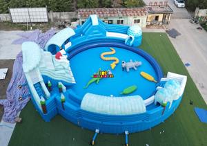 Sıcak satış 2023 açık ticari şişme su parkı yetişkin çocuklar için büyük havuz ile şişme su kaydırağı - Product Image 4