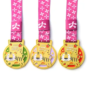 Custom Metal Personalized Personalized Cheap Kids Sport Run Tiger Medal