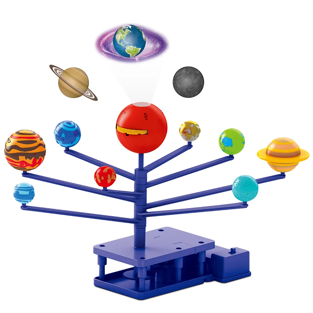 Brinquedos rotativos sistema solar de planeta, brinquedos educativos, diy, função de projeção de vapor, motor elétrico, rotativo