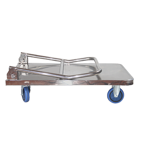 Chariot de cuisine pliable industriel à quatre roues 600*900*860mm en acier inoxydable anti-corrosion et antirouille, plateforme 5'' à rotation 360 degrés - Product Image 6
