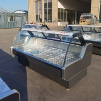 Vitrine commerciale d'épicerie de viande refroidisseur supermarché poulet saucisse poisson viande affichage congélateur réfrigéré charcuterie refroidisseur affichage