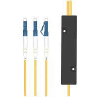 LC UPC FBT Fiber Optical Splitter 1 Meter SM Single Mode 1X2 dalam Rasio Berbeda FTTH untuk Kotak Distribusi Pusat Data ODF