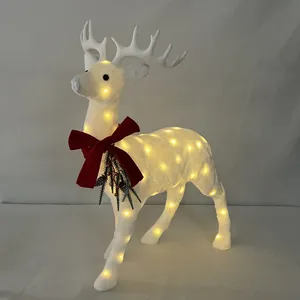 Xmas Xmas kapalı noel geyik oyuncak süsler led işıklı pil çalışma ile ren geyiği noel ışıkları süslemeleri