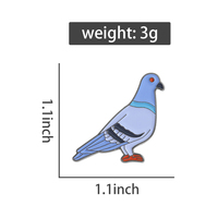 Broche en émail drôle de gros Pigeon Broche en forme d'oiseau Animal mignon Badge de revers Bijoux Sac à dos Accessoires Cadeau pour amis Vente en gros