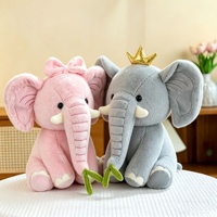 Peluche Éléphant à Grandes Oreilles Bicolore, Faible MOQ, Idéale pour Cadeaux d'Anniversaire, Décoration de Chambre et Présentoirs de Vente au Détail
