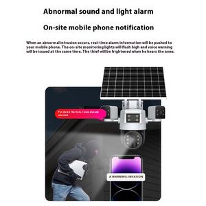 Yüksek çözünürlüklü 4G güneş güvenlik kamera ile üç Lens gece görüş ev Orchard için balık gölet bahçe izleme - Product Image 4