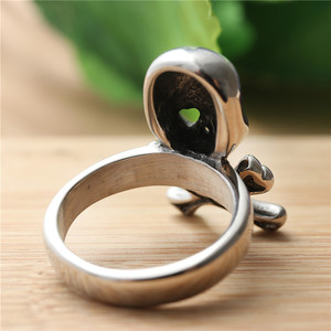 Skeleton Skull <b>Cross</b> <b>Ring</b> <b>Silver</b> Men's Punk Jewelry Gift Fashion <b>Ring</b> - Product Image 2