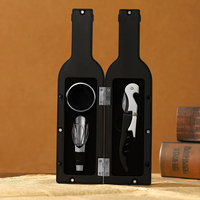 Ensemble d'ouvre-bouteilles avec bague anti-goutte, verseur à vin, tire-bouchon et coupe-capsule, logo personnalisé - Ensemble de bar classique 3 pièces