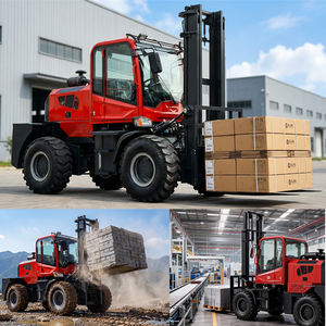 Forklift Medan Kasar OEM 3-6 Ton 4 Roda Penggerak Pertanian Forklift Artikulasi Medan Kasar Luar Ruangan untuk Penebangan - Product Image 3