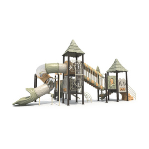 Parco Giochi per Bambini a Tema Foresta con Doppio Scivolo Dritto e Set Combinato di Scivoli a Tubo Trasparente - Product Image 5