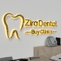 Enseigne lumineuse 3D personnalisée pour clinique dentaire, logo 3D LED rétroéclairé, lettres lumineuses LED sur mesure pour entreprise