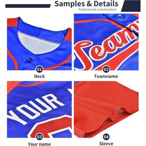 Maillot de baseball personnalisé unisexe pour adulte, rayé, avec nom et numéro brodés, col de baseball anti-humidité, design sublimé - Product Image 3